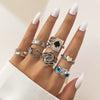 Wholesale Jewelry Flower Geometric Alloy Ring Multipiece Set For Women