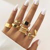 Wholesale Jewelry Flower Geometric Alloy Ring Multipiece Set For Women