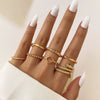 Wholesale Jewelry Flower Geometric Alloy Ring Multipiece Set For Women