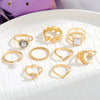 Wholesale Jewelry Flower Geometric Alloy Ring Multipiece Set For Women