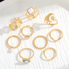 Wholesale Jewelry Flower Geometric Alloy Ring Multipiece Set For Women