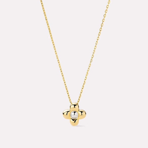 Wholesale Jewelry Flower Shape Stainless Steel Goldplated Pendant Necklace And Bracelet