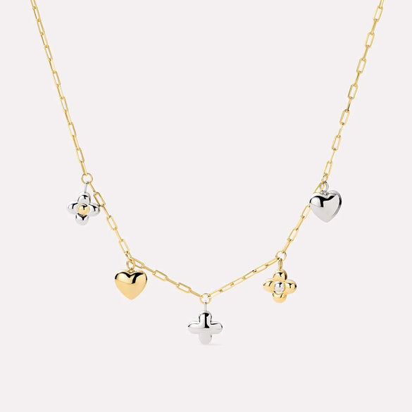 Wholesale Jewelry Flower Shape Stainless Steel Goldplated Pendant Necklace And Bracelet