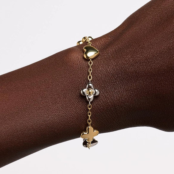 Wholesale Jewelry Flower Shape Stainless Steel Goldplated Pendant Necklace And Bracelet