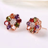 Wholesale Jewelry Flowers Pattern Environmental Protection Copper Gold Plated Earrings For Women