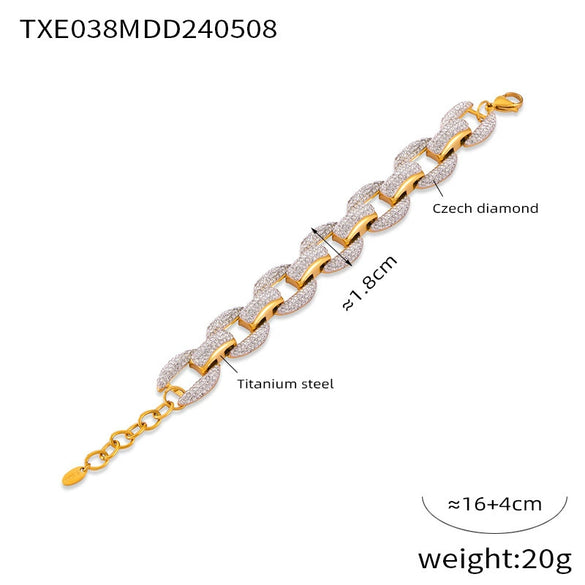 Wholesale Jewelry French Retro Elegant Light Luxury 316L Stainless Steel Chain Design Electroplating Jewelry
