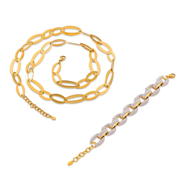 Wholesale Jewelry French Retro Elegant Light Luxury 316L Stainless Steel Chain Design Electroplating Jewelry