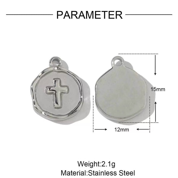 Wholesale Jewelry French Retro Geometric Daisy Strawberry Disc Titanium Steel Stainless Steel Electroplated Necklace Pendant Accessories