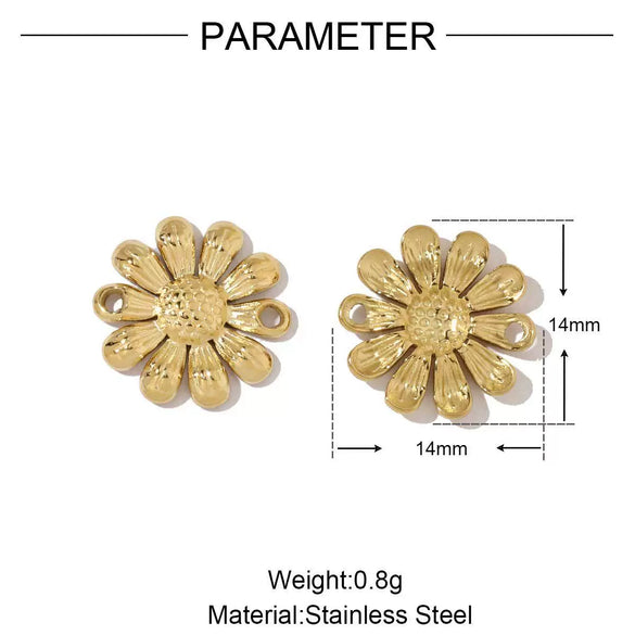 Wholesale Jewelry French Retro Geometric Daisy Strawberry Disc Titanium Steel Stainless Steel Electroplated Necklace Pendant Accessories