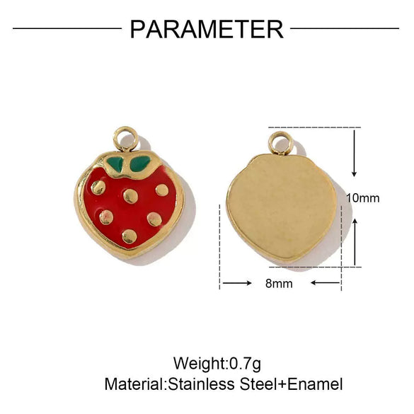 Wholesale Jewelry French Retro Geometric Daisy Strawberry Disc Titanium Steel Stainless Steel Electroplated Necklace Pendant Accessories