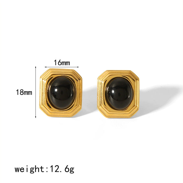 Wholesale Jewelry French Retro Geometric Stainless Steel Bracelet Ring Earrings With Electroplating For Women