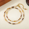 Wholesale Jewelry French Retro Geometric Style Copper Egg Yolk Crystal Stainless Steel Manual Design Clavicle Chain