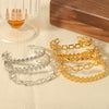 Wholesale Jewelry French Retro Love Opening Stainless Steel Bracelet Electroplated
