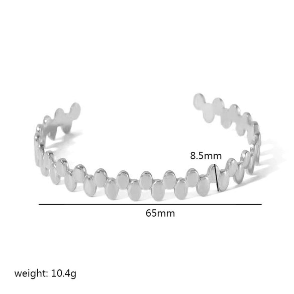 Wholesale Jewelry French Retro Love Opening Stainless Steel Bracelet Electroplated