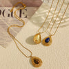 Wholesale Jewelry French Retro Maillard Autumn And Winter Tiger Eye Stone 316L Stainless Steel Necklace Electroplating For Women