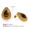 Wholesale Jewelry French Retro Maillard Autumn And Winter Tiger Eye Stone 316L Stainless Steel Necklace Electroplating For Women