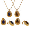 Wholesale Jewelry French Retro Maillard Autumn And Winter Tiger Eye Stone 316L Stainless Steel Necklace Electroplating For Women
