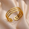 Wholesale Jewelry French Retro Niche Design Stainless Steel Opening Bracelet For Women With Electroplating And Geometric Style
