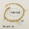 Wholesale Jewelry French Retro Style Cross Double Layer Stainless Steel Electroplated Bracelet