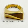 Wholesale Jewelry French Retro Style Stainless Steel Goldplated Geometric Triangle Square Ring