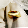 Wholesale Jewelry French Retro Style Stainless Steel Goldplated Geometric Triangle Square Ring