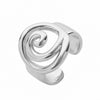 Wholesale Jewelry French Vintage Copper Flower Fivepetal Geometric Light Luxury Spiral Loop Sea Butterfly Open Finger Ring Electroplated