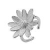 Wholesale Jewelry French Vintage Copper Flower Fivepetal Geometric Light Luxury Spiral Loop Sea Butterfly Open Finger Ring Electroplated