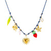 Wholesale Jewelry Fresh And Simple Style Fruit And Heart Shape Stainless Steel Goldplated Pendant Necklace