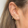 Wholesale Jewelry Fresh Style Star And Moon Pattern Zircon Butterfly Earrings Set With Copper 225 Silver Needle And Real Gold Plating