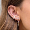 Wholesale Jewelry Fresh Style Star And Moon Pattern Zircon Butterfly Earrings Set With Copper 225 Silver Needle And Real Gold Plating
