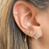 Wholesale Jewelry Fresh Style Star And Moon Pattern Zircon Butterfly Earrings Set With Copper 225 Silver Needle And Real Gold Plating