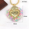 Wholesale Jewelry Fresh Sweet Style Copper Alloy Bead Wrapped Heart Shape Chain Necklace