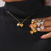 Wholesale Jewelry Fresh Water Pearl Geometric Love Pendant 316L Stainless Steel Gold Plated