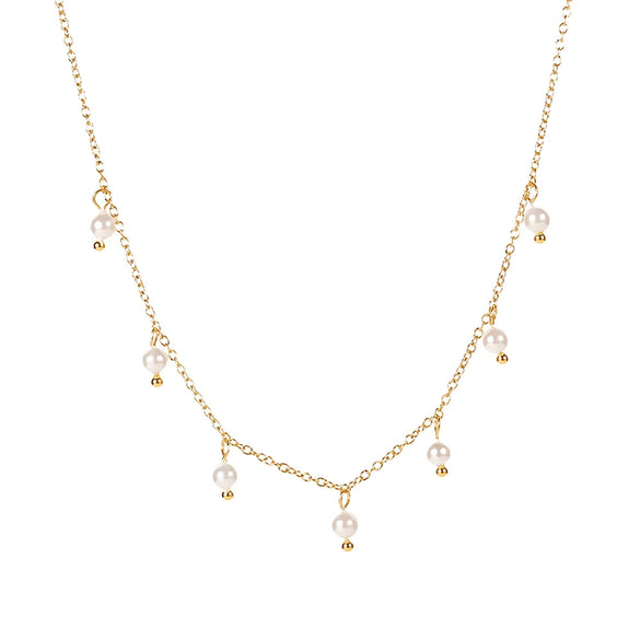 Wholesale Jewelry Fresh Water Pearl Millet Bead Tassel Stainless Steel Geometric Retro Style Electroplated