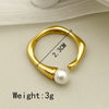 Wholesale Jewelry Freshwater Pearl Irregular Shape Ring For Women Stainless Steel Electroplated