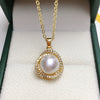 Wholesale Jewelry Freshwater Pearl Pendant Necklace With Geometric Style Copper Accessories And K Gold Craft