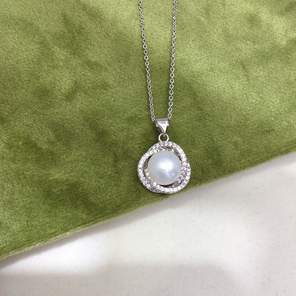 Wholesale Jewelry Freshwater Pearl Pendant Necklace With Geometric Style Copper Accessories And K Gold Craft