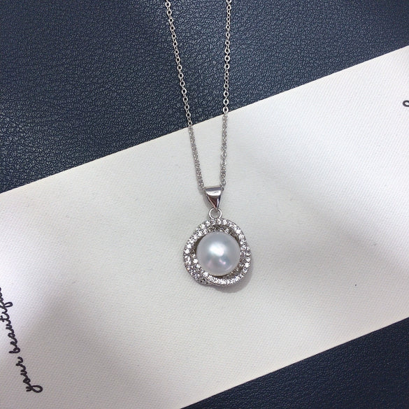 Wholesale Jewelry Freshwater Pearl Pendant Necklace With Geometric Style Copper Accessories And K Gold Craft