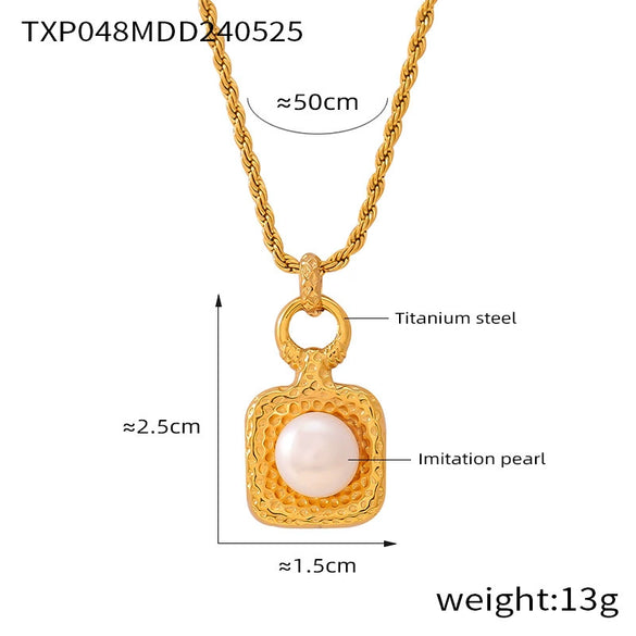 Wholesale Jewelry Freshwater Pearl 316L Stainless Steel Niche Wave Dot Electroplated Design