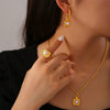 Wholesale Jewelry Freshwater Pearl 316L Stainless Steel Niche Wave Dot Electroplated Design