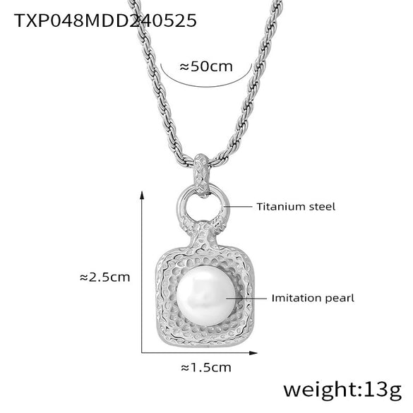 Wholesale Jewelry Freshwater Pearl 316L Stainless Steel Niche Wave Dot Electroplated Design