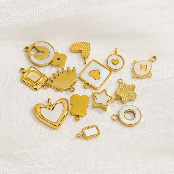 Wholesale Jewelry Freshwater Shell Inlay Stainless Steel Light Luxury Pendant