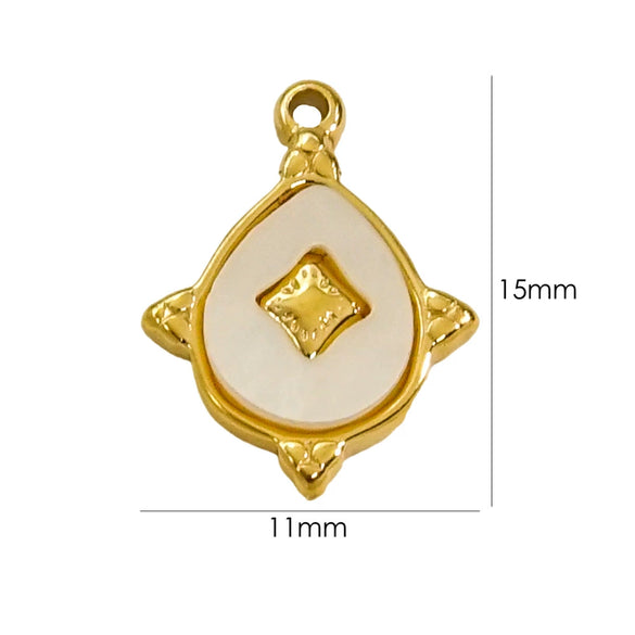 Wholesale Jewelry Freshwater Shell Inlay Stainless Steel Light Luxury Pendant