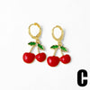 Wholesale Jewelry Fruit Cherry Copper 18K Gold Plated Earrings Unisex Simple Style