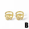 Wholesale Jewelry Fruit Cherry Insect Geometric Copper Goldplated Ear Clip Earrings