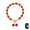 Wholesale Jewelry Fruit Cherry Pendant Copper Beaded Bracelet Electroplated