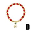 Wholesale Jewelry Fruit Cherry Pendant Copper Beaded Bracelet Electroplated