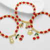 Wholesale Jewelry Fruit Cherry Pendant Copper Bracelet Electroplated