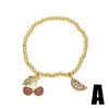 Wholesale Jewelry Fruit Cherry Watermelon Copper Pendant Bracelet For Women Electroplated
