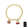 Wholesale Jewelry Fruit Cherry Watermelon Copper Pendant Bracelet For Women Electroplated
